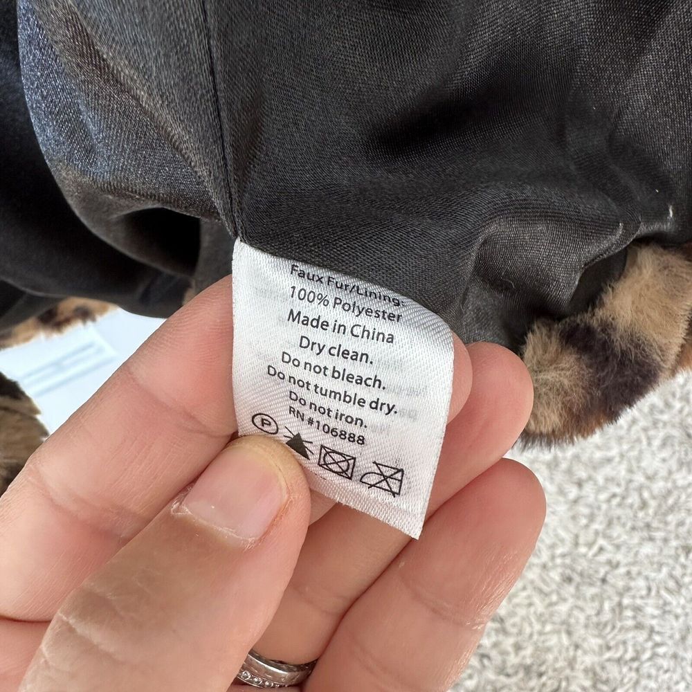 Appaman Girls Cleo Tan  Black Leopard Faux Fur Hooded Teddy Coat‎ Jacket Size 4 - Picture 12 of 14